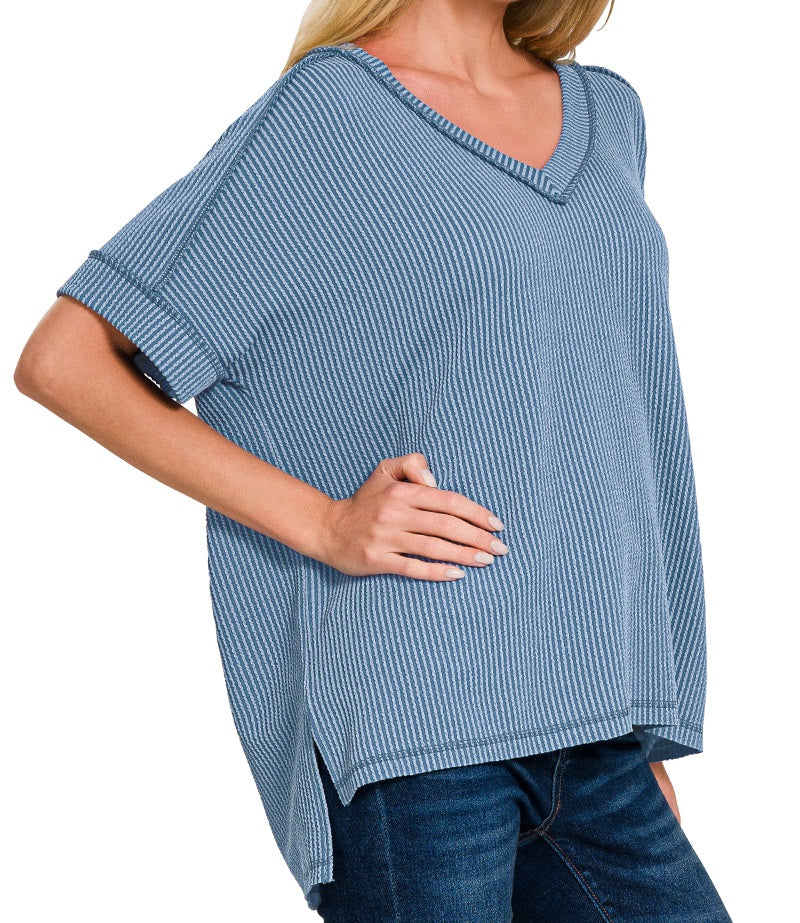 Ribbed Sabrina Top