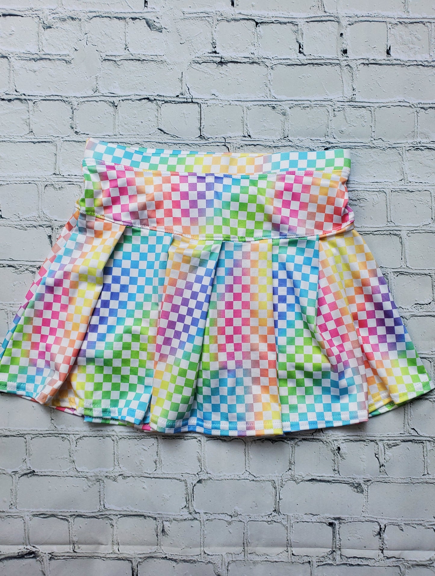 Pastel Neon Check Skort
