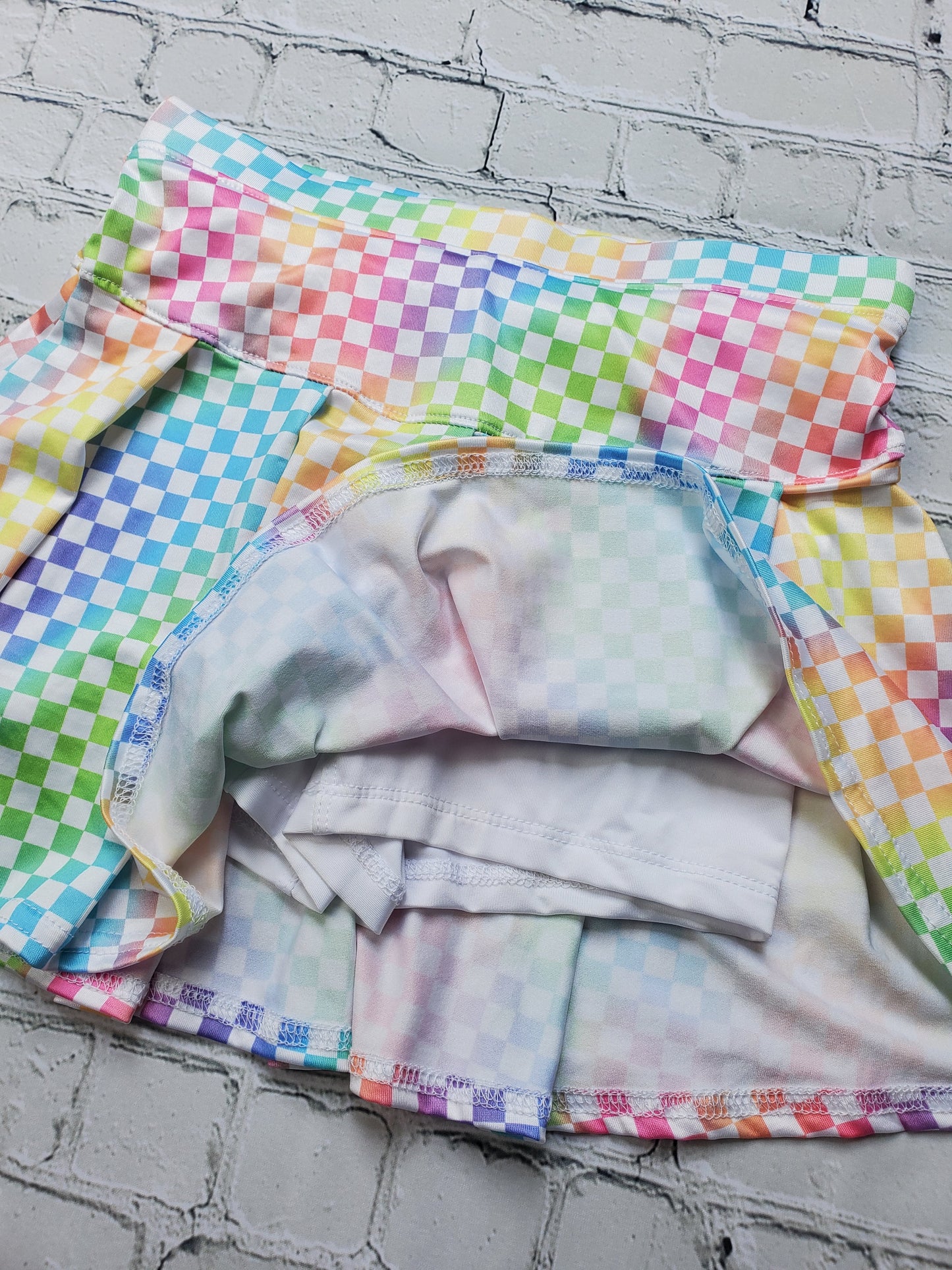 Pastel Neon Check Skort