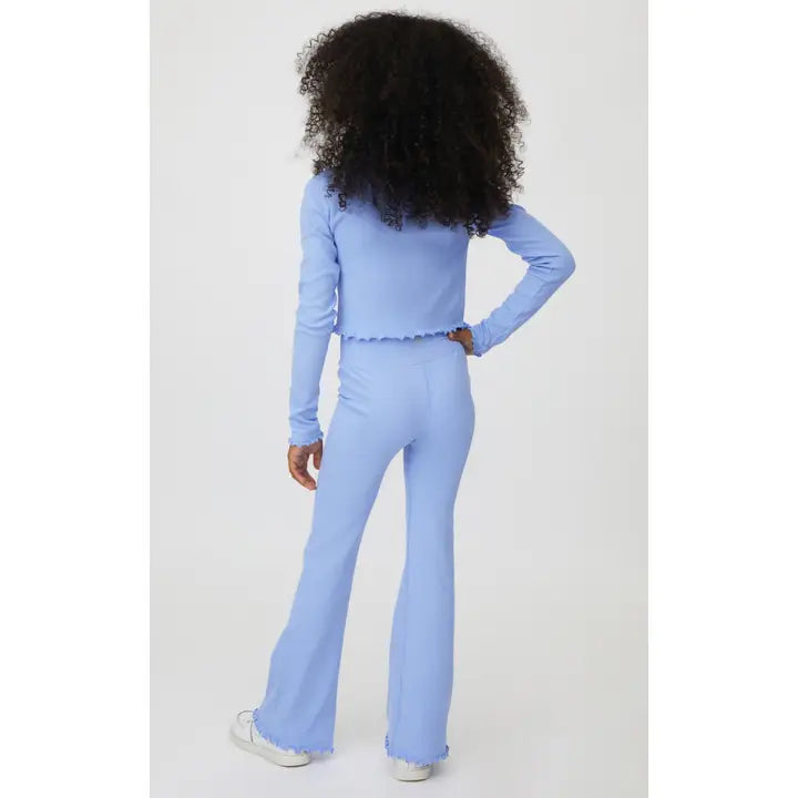 Periwinkle Ribbed Flare Set