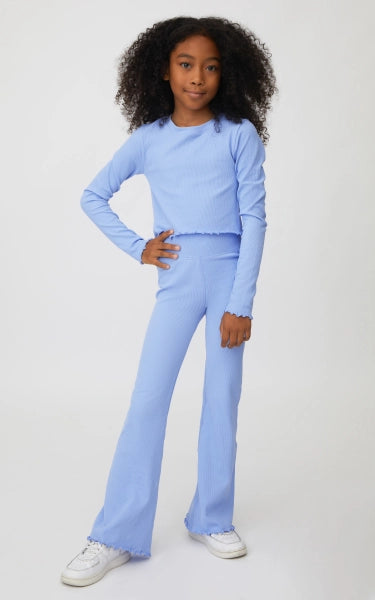 Periwinkle Ribbed Flare Set