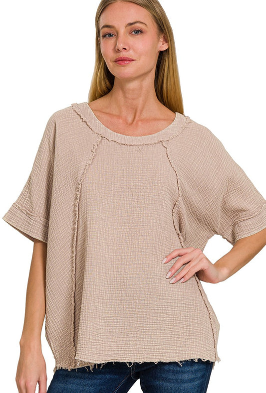 Double Gauze Raglan Top