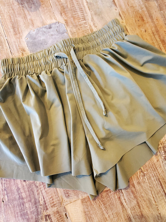 Flutter Shorts - Olive