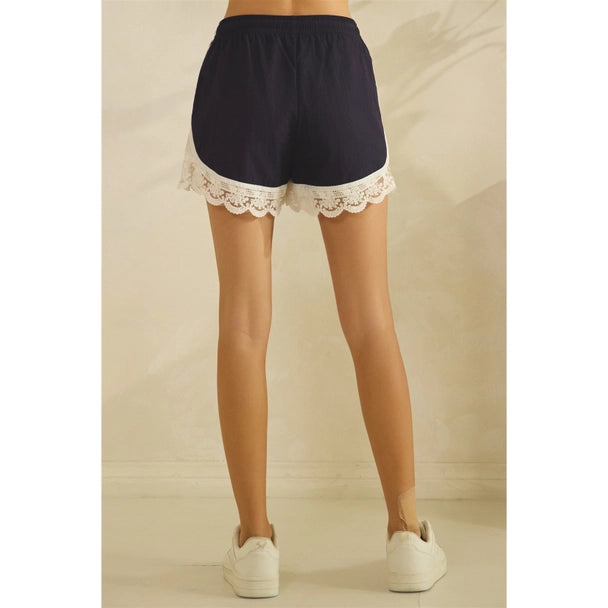 Lace Trim Track Shorts