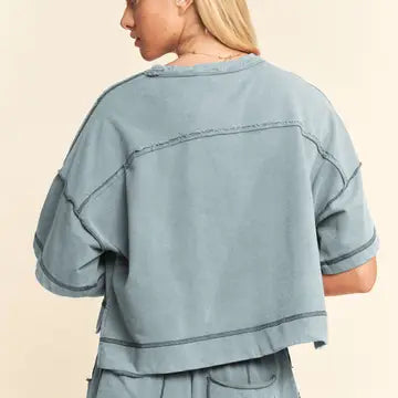 Mineral Washed Barrel Pants Set